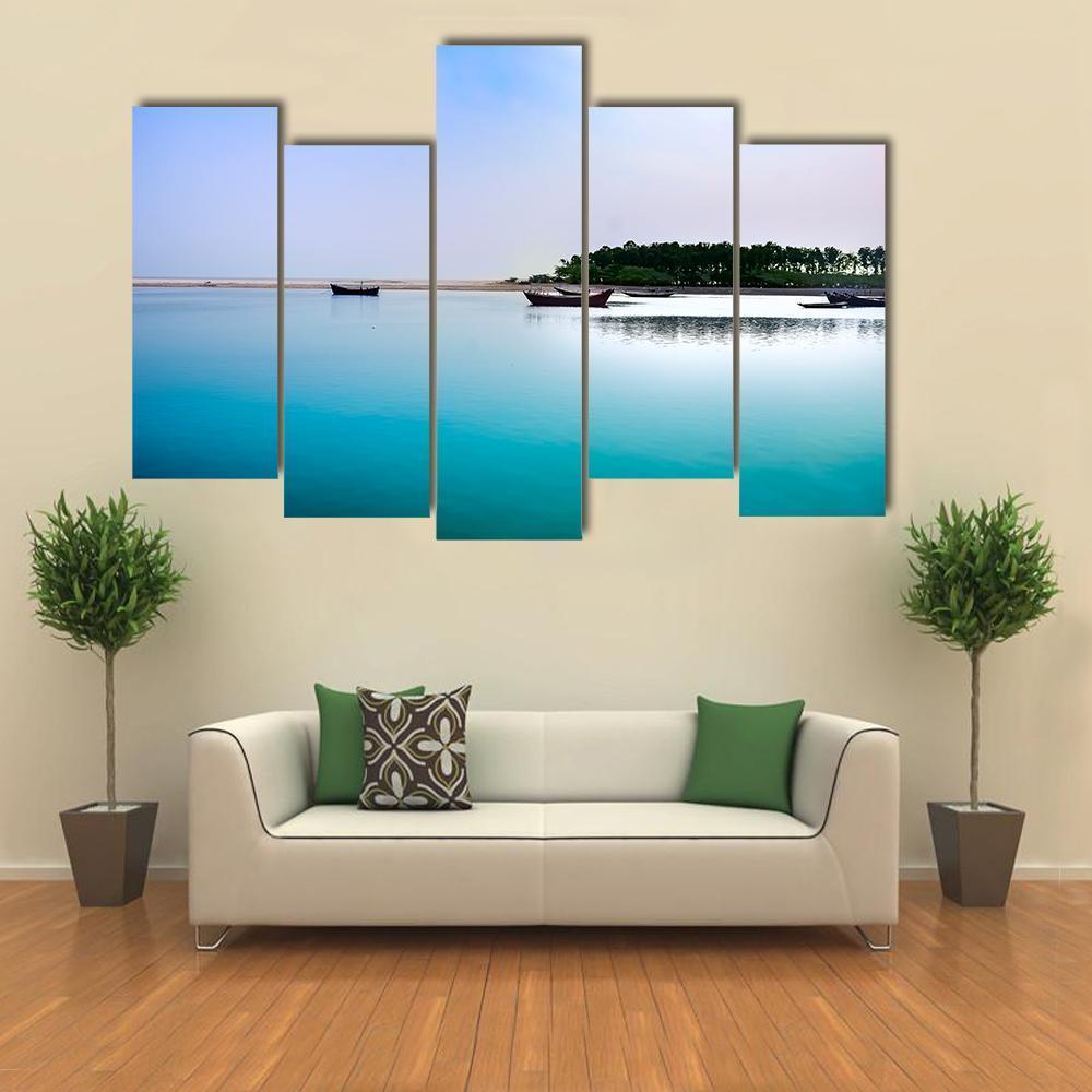 Beach Of East Coast India Canvas Wall Art-5 Pop-Gallery Wrap-47" x 32"-Tiaracle