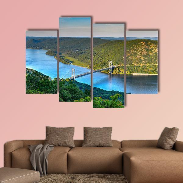 The Bear Mountain Bridge Canvas Wall Art-4 Pop-Gallery Wrap-50" x 32"-Tiaracle