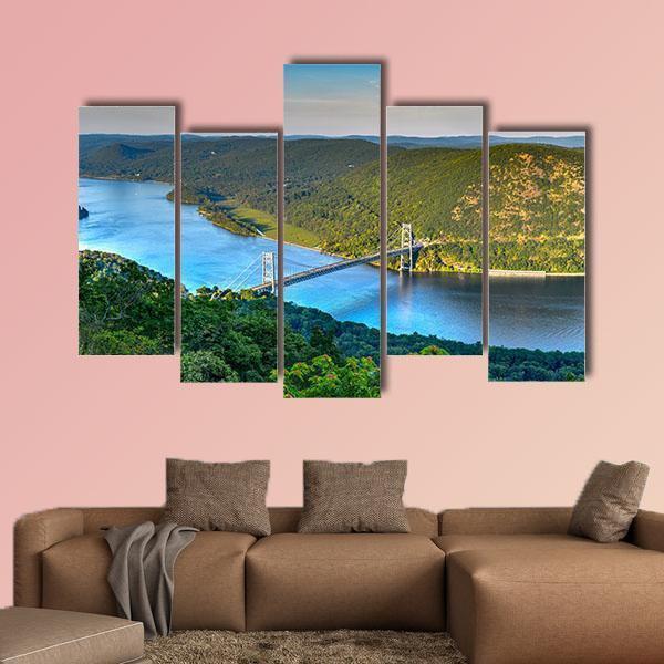 The Bear Mountain Bridge Canvas Wall Art-5 Pop-Gallery Wrap-47" x 32"-Tiaracle