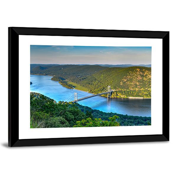 The Bear Mountain Bridge Panoramic Canvas Wall Art-1 Piece-36" x 12"-Tiaracle