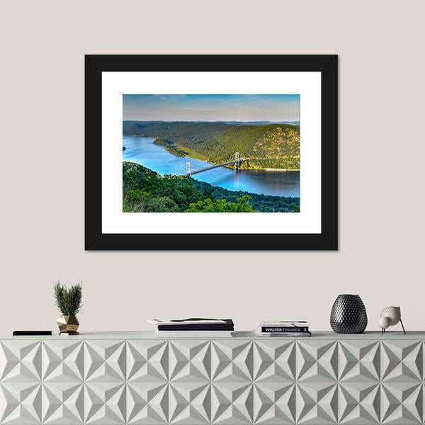 The Bear Mountain Bridge Panoramic Canvas Wall Art-1 Piece-36" x 12"-Tiaracle