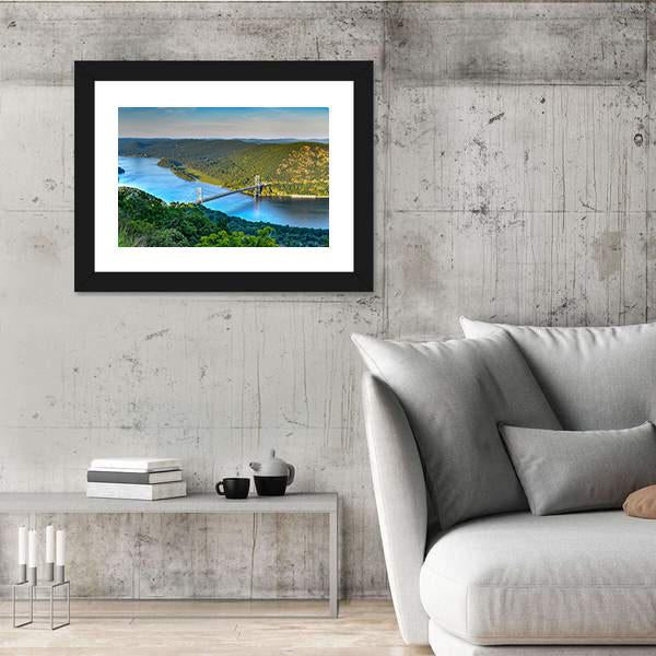 The Bear Mountain Bridge Panoramic Canvas Wall Art-1 Piece-36" x 12"-Tiaracle