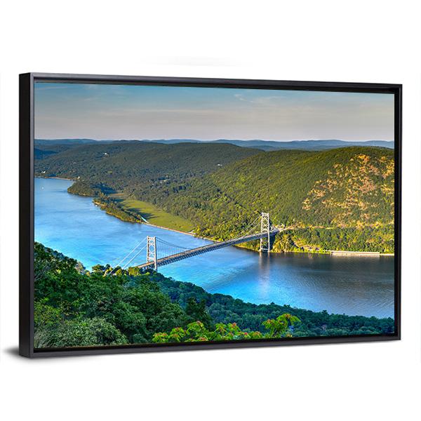 The Bear Mountain Bridge Panoramic Canvas Wall Art-1 Piece-36" x 12"-Tiaracle
