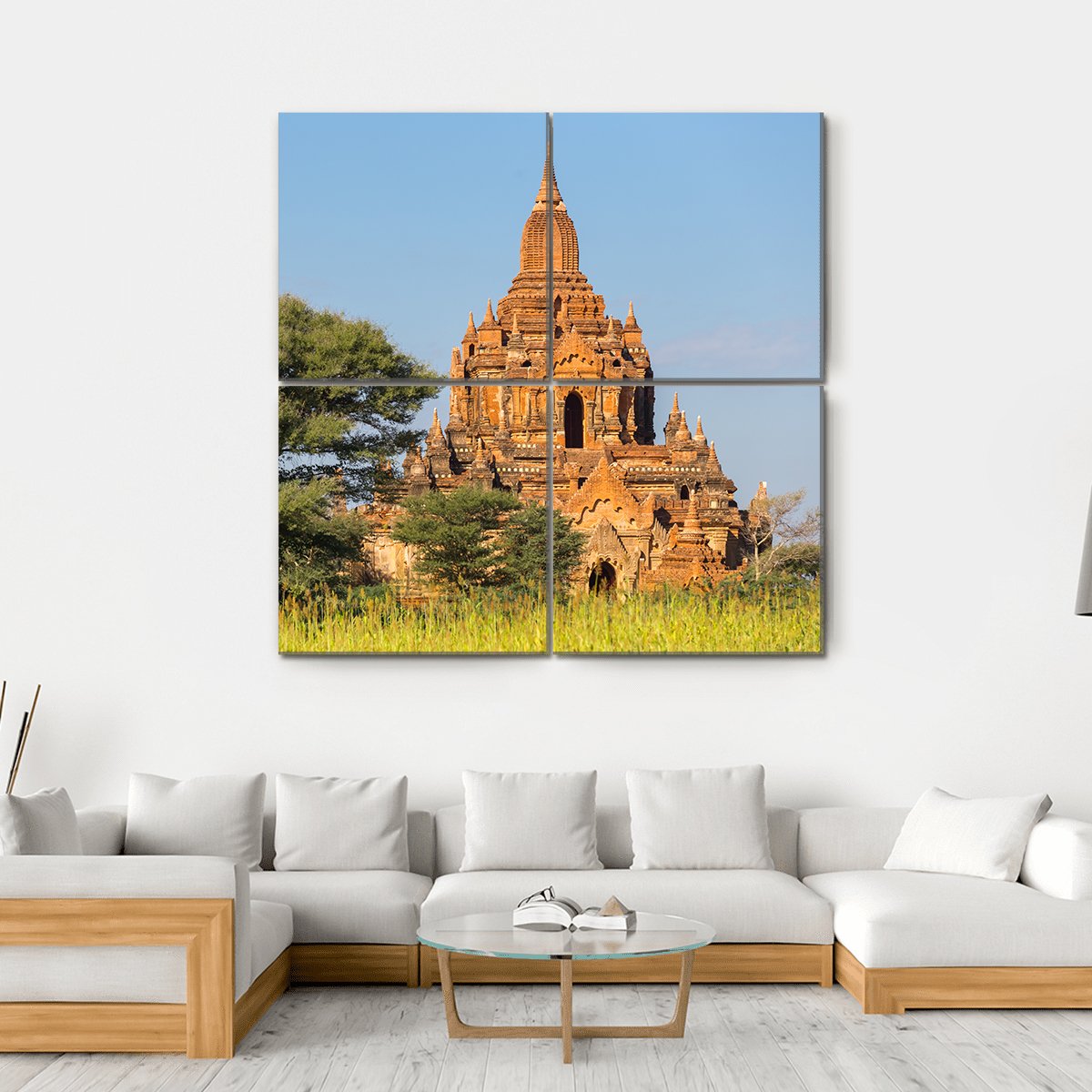 The Beautiful Tayok Pye Temple Canvas Wall Art-4 Square-Gallery Wrap-17" x 17"-Tiaracle