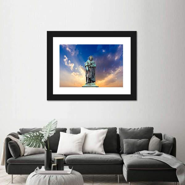 The Beethoven Monument Canvas Wall Art-1 Piece-Framed Print-20" x 16"-Tiaracle