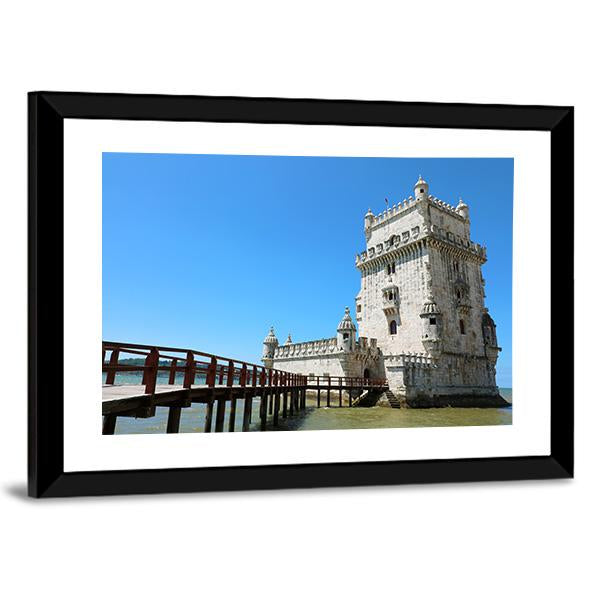 The Belem Tower Portugal Canvas Wall Art-3 Horizontal-Gallery Wrap-25" x 16"-Tiaracle