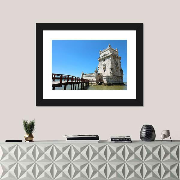 The Belem Tower Portugal Canvas Wall Art-3 Horizontal-Gallery Wrap-25" x 16"-Tiaracle