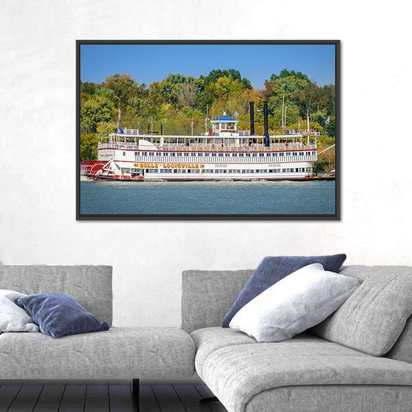 The Belle Of Louisville Canvas Wall Art-1 Piece-Floating Frame-24" x 16"-Tiaracle