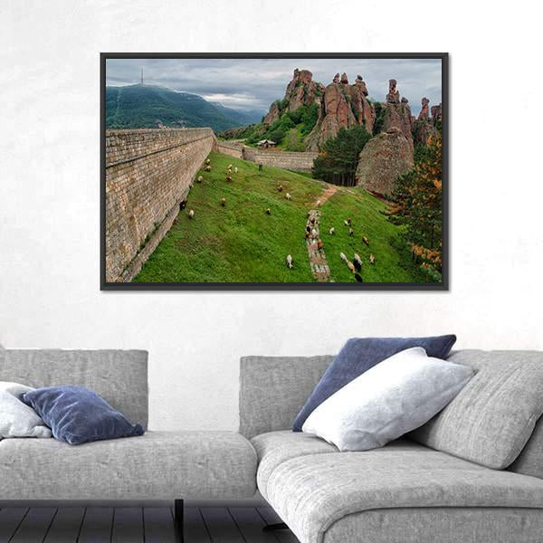 The Belogradchik Rocks Canvas Wall Art-1 Piece-Floating Frame-24" x 16"-Tiaracle