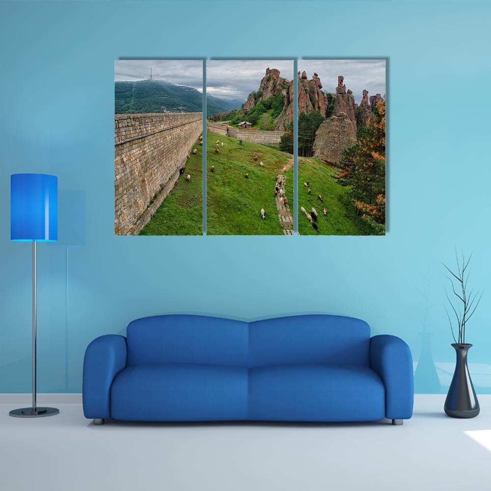 The Belogradchik Rocks Canvas Wall Art-3 Horizontal-Gallery Wrap-37" x 24"-Tiaracle
