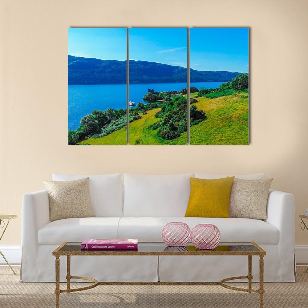 The Blue Water Of Loch Ness Canvas Wall Art-3 Horizontal-Gallery Wrap-37" x 24"-Tiaracle
