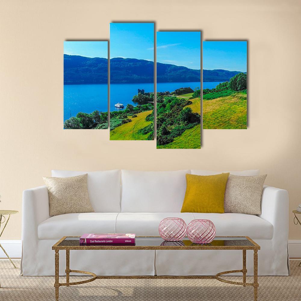 The Blue Water Of Loch Ness Canvas Wall Art-4 Pop-Gallery Wrap-50" x 32"-Tiaracle