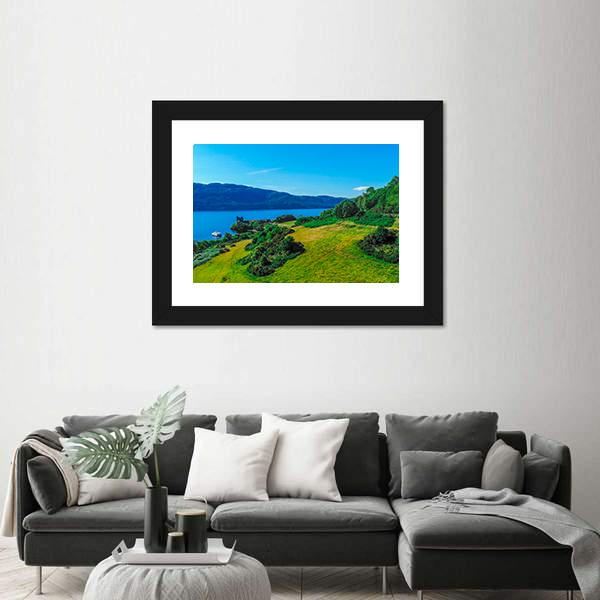 The Blue Water Of Loch Ness Panoramic Canvas Wall Art-1 Piece-36" x 12"-Tiaracle