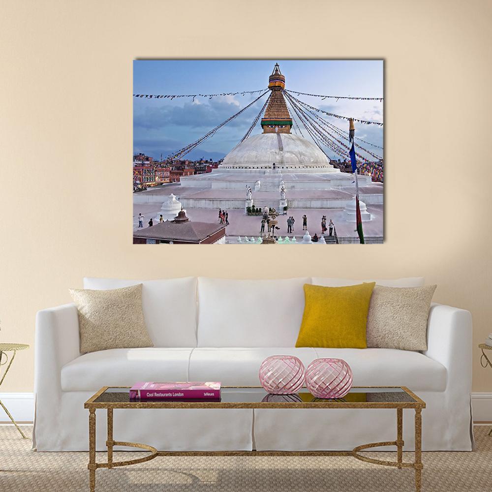 The Boudhanath Stupa Nepal Canvas Wall Art-1 Piece-Gallery Wrap-36" x 24"-Tiaracle