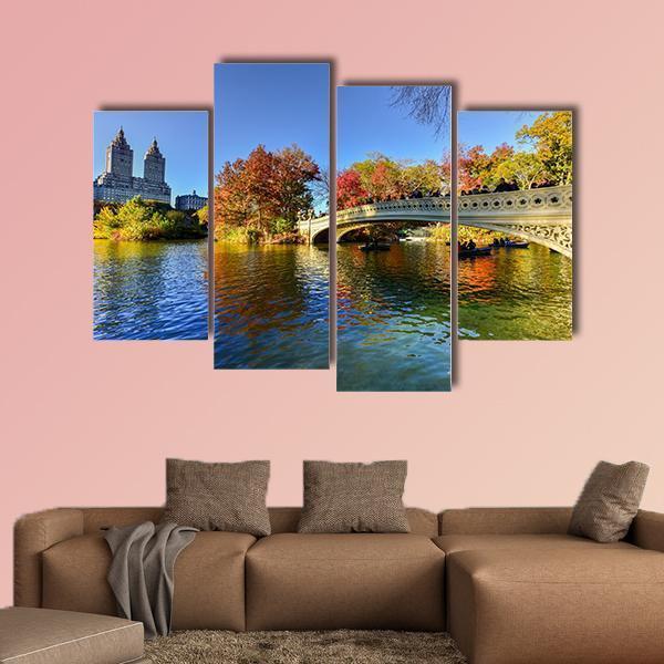 The Bow Bridge New York Canvas Wall Art-4 Pop-Gallery Wrap-50" x 32"-Tiaracle
