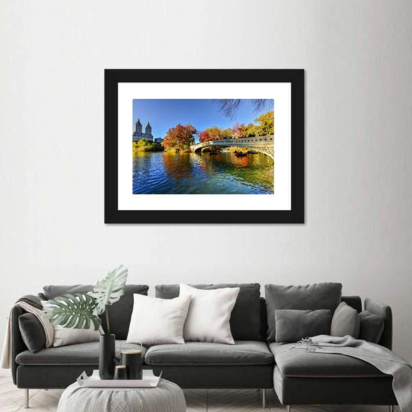 The Bow Bridge New York Canvas Wall Art-1 Piece-Framed Print-20" x 16"-Tiaracle