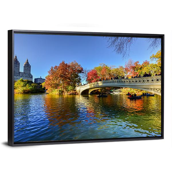 The Bow Bridge New York Canvas Wall Art-3 Horizontal-Gallery Wrap-25" x 16"-Tiaracle