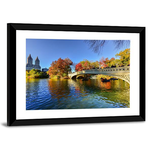 The Bow Bridge New York Canvas Wall Art-3 Horizontal-Gallery Wrap-25" x 16"-Tiaracle