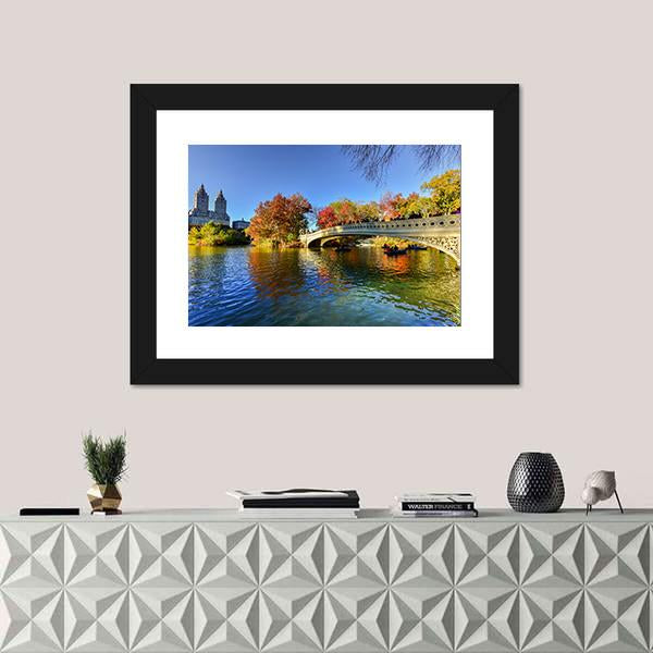 The Bow Bridge New York Canvas Wall Art-3 Horizontal-Gallery Wrap-25" x 16"-Tiaracle