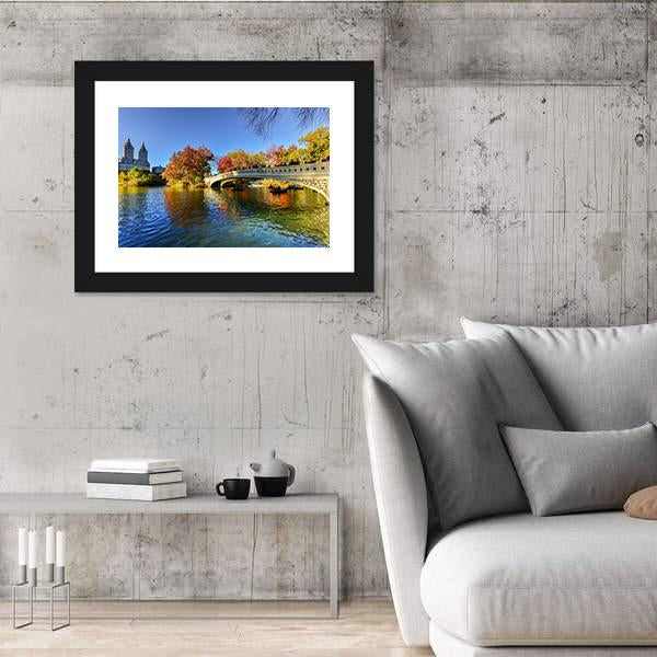 The Bow Bridge New York Canvas Wall Art-3 Horizontal-Gallery Wrap-25" x 16"-Tiaracle