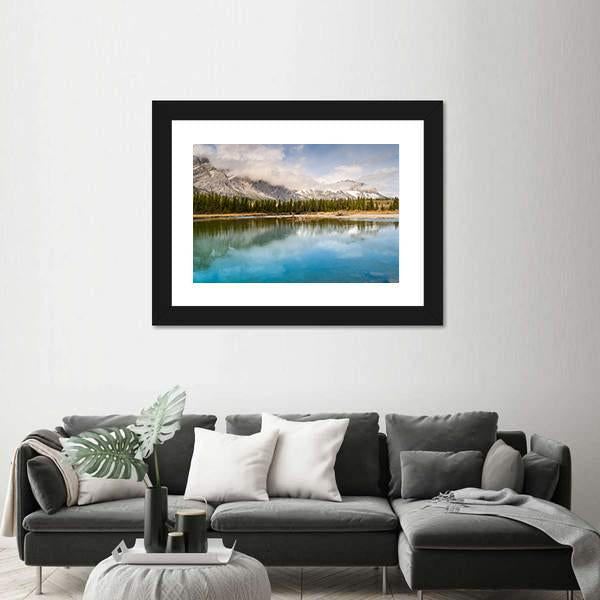 The Bow River Canada Panoramic Canvas Wall Art-1 Piece-36" x 12"-Tiaracle