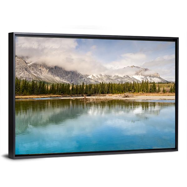 The Bow River Canada Panoramic Canvas Wall Art-1 Piece-36" x 12"-Tiaracle