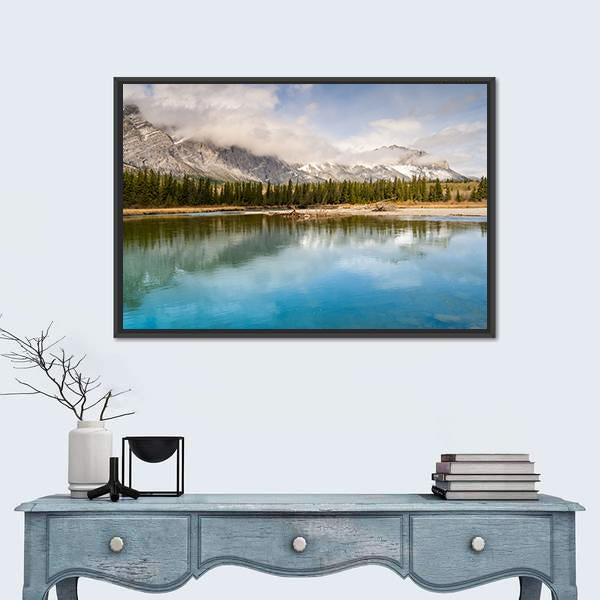 The Bow River Canada Panoramic Canvas Wall Art-1 Piece-36" x 12"-Tiaracle