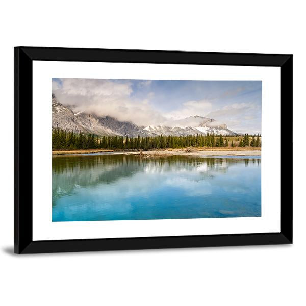 The Bow River Canada Vertical Canvas Wall Art-3 Vertical-Gallery Wrap-12" x 25"-Tiaracle