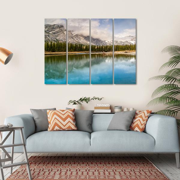 The Bow River Canada Canvas Wall Art-4 Horizontal-Gallery Wrap-34" x 24"-Tiaracle