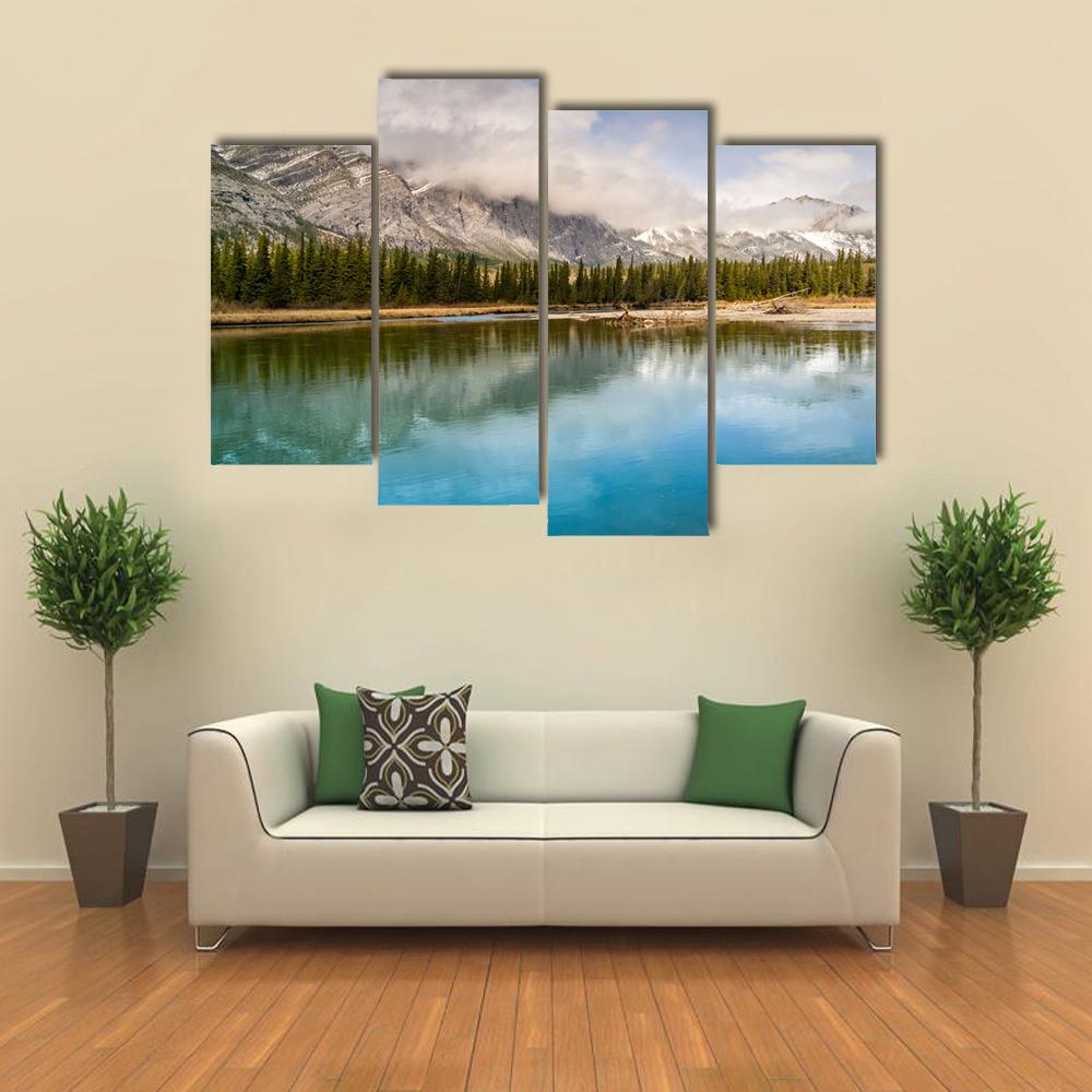 The Bow River Canada Canvas Wall Art-4 Pop-Gallery Wrap-34" x 20"-Tiaracle