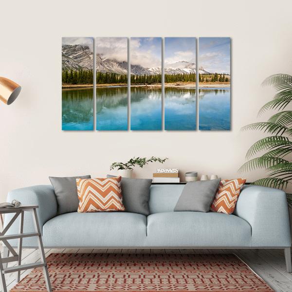 The Bow River Canada Canvas Wall Art-5 Horizontal-Gallery Wrap-22" x 12"-Tiaracle
