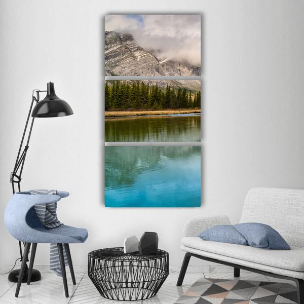 The Bow River Canada Vertical Canvas Wall Art-3 Vertical-Gallery Wrap-12" x 25"-Tiaracle