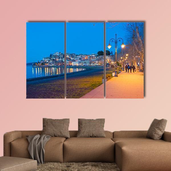 The Bracciano Lake Italy Canvas Wall Art-3 Horizontal-Gallery Wrap-25" x 16"-Tiaracle