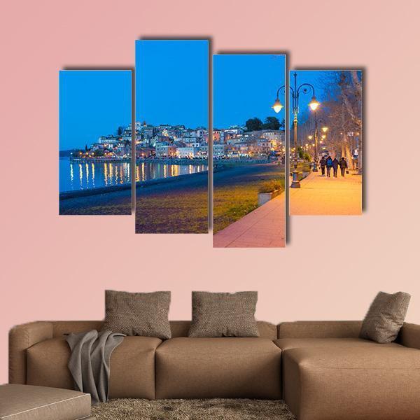 The Bracciano Lake Italy Canvas Wall Art-4 Pop-Gallery Wrap-50" x 32"-Tiaracle