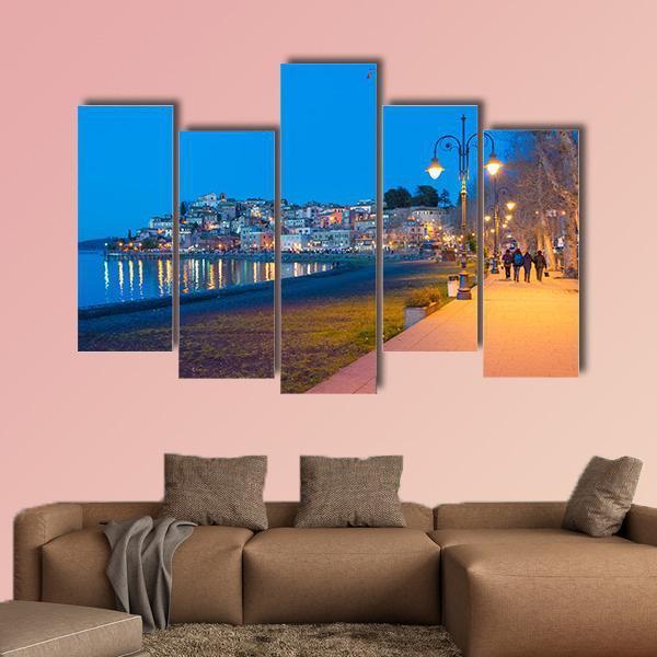 The Bracciano Lake Italy Canvas Wall Art-5 Pop-Gallery Wrap-47" x 32"-Tiaracle