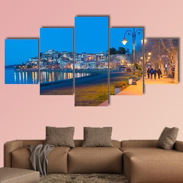 The Bracciano Lake Italy Canvas Wall Art-5 Star-Gallery Wrap-62" x 32"-Tiaracle