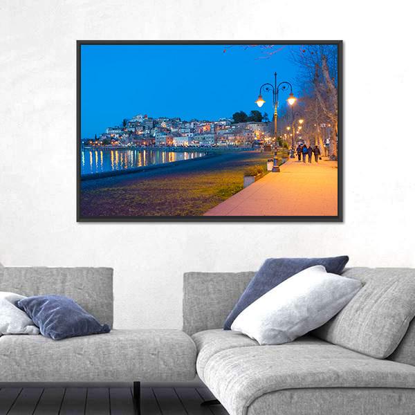 The Bracciano Lake Italy Canvas Wall Art-1 Piece-Floating Frame-24" x 16"-Tiaracle