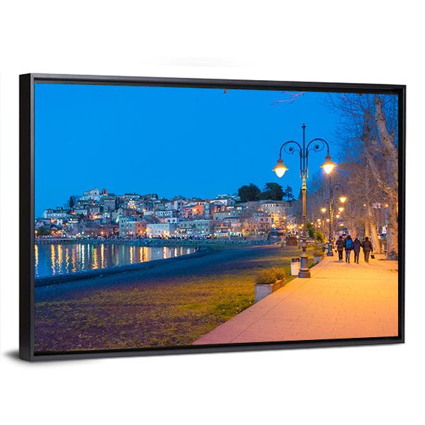The Bracciano Lake Italy Canvas Wall Art-3 Horizontal-Gallery Wrap-25" x 16"-Tiaracle