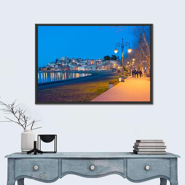 The Bracciano Lake Italy Canvas Wall Art-3 Horizontal-Gallery Wrap-25" x 16"-Tiaracle