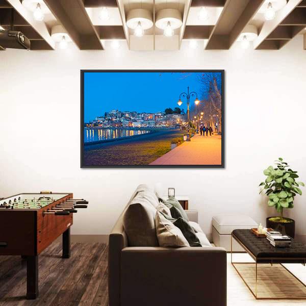 The Bracciano Lake Italy Canvas Wall Art-3 Horizontal-Gallery Wrap-25" x 16"-Tiaracle