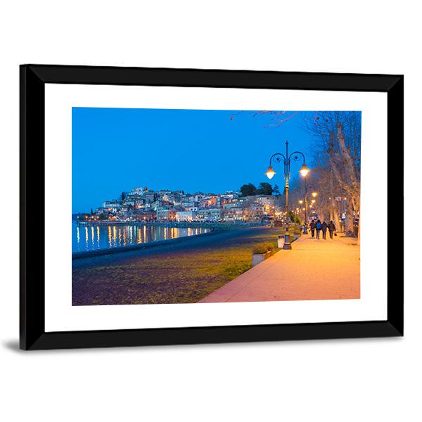 The Bracciano Lake Italy Canvas Wall Art-3 Horizontal-Gallery Wrap-25" x 16"-Tiaracle
