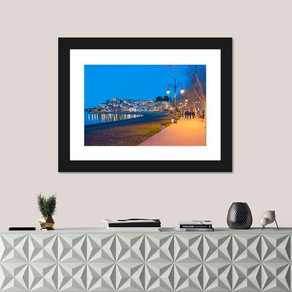 The Bracciano Lake Italy Canvas Wall Art-3 Horizontal-Gallery Wrap-25" x 16"-Tiaracle