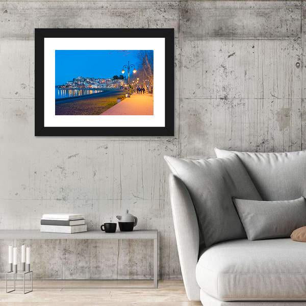 The Bracciano Lake Italy Canvas Wall Art-3 Horizontal-Gallery Wrap-25" x 16"-Tiaracle