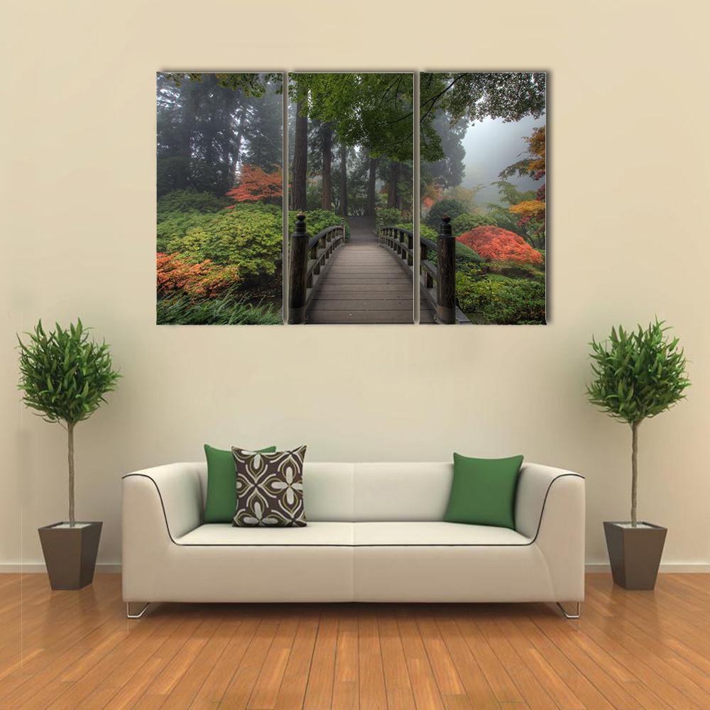 The Bridge In Portland Canvas Wall Art-3 Horizontal-Gallery Wrap-37" x 24"-Tiaracle