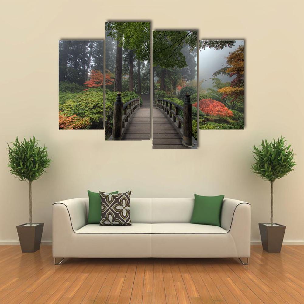 The Bridge In Portland Canvas Wall Art-4 Pop-Gallery Wrap-50" x 32"-Tiaracle