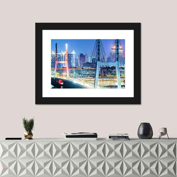 The Bridge In Shanghai Canvas Wall Art-1 Piece-Framed Print-20&quot; x 16&quot;-Tiaracle