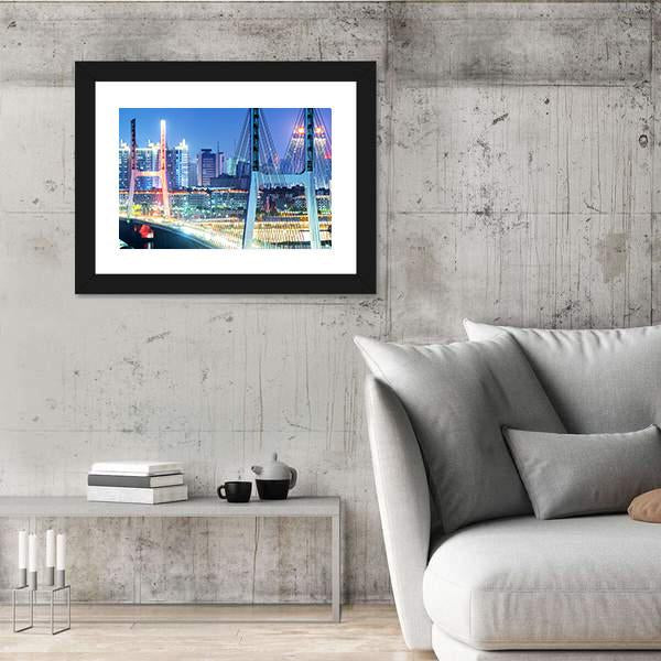 The Bridge In Shanghai Canvas Wall Art-3 Horizontal-Gallery Wrap-25&quot; x 16&quot;-Tiaracle