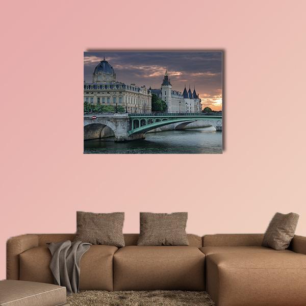 Bridge Pont Notre Dame Canvas Wall Art-1 Piece-Gallery Wrap-48" x 32"-Tiaracle