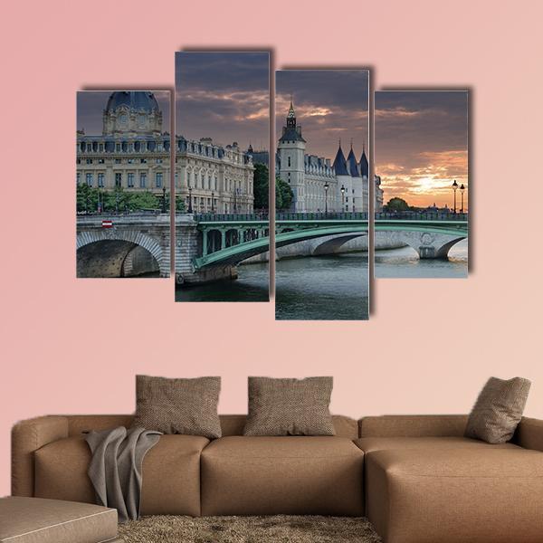 Bridge Pont Notre Dame Canvas Wall Art-4 Pop-Gallery Wrap-50" x 32"-Tiaracle