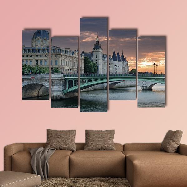 Bridge Pont Notre Dame Canvas Wall Art-5 Pop-Gallery Wrap-47" x 32"-Tiaracle
